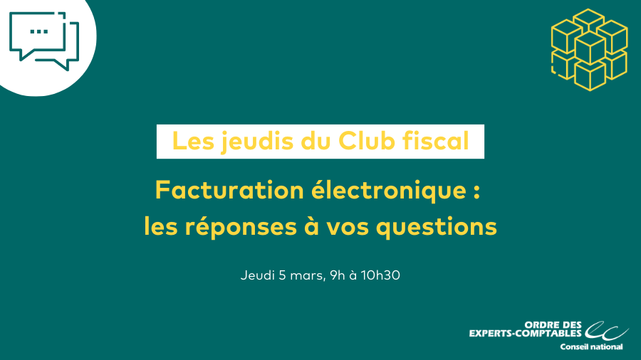 Visuel du webinaire "Facturation électronique : les réponses à vos questions"